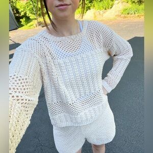 Knit matching set size large but fits 8-10